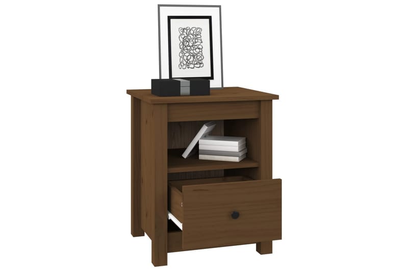 beBasic sengeborde 2 stk. 40x35x49 cm massivt fyrretræ gyldenbrun - Brun - Møbler - Borde - Aflastningsbord - Sengebord