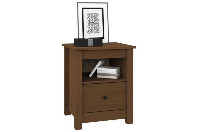 beBasic sengeborde 2 stk. 40x35x49 cm massivt fyrretræ gyldenbrun - Brun - Møbler - Borde - Aflastningsbord - Sengebord