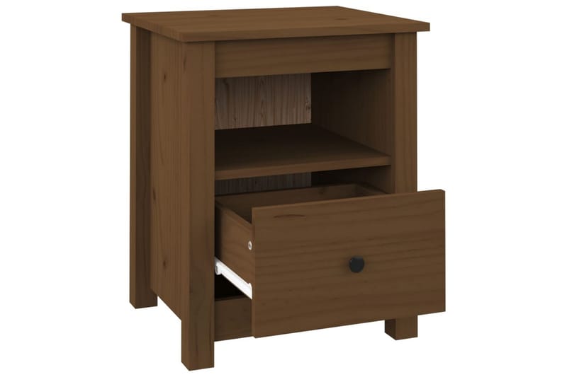 beBasic sengeborde 2 stk. 40x35x49 cm massivt fyrretræ gyldenbrun - Brun - Møbler - Borde - Aflastningsbord - Sengebord