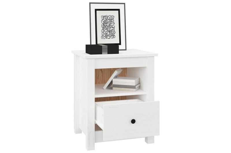 beBasic sengeborde 2 stk. 40x35x49 cm massivt fyrretræ hvid - Hvid - Møbler - Borde - Aflastningsbord - Sengebord