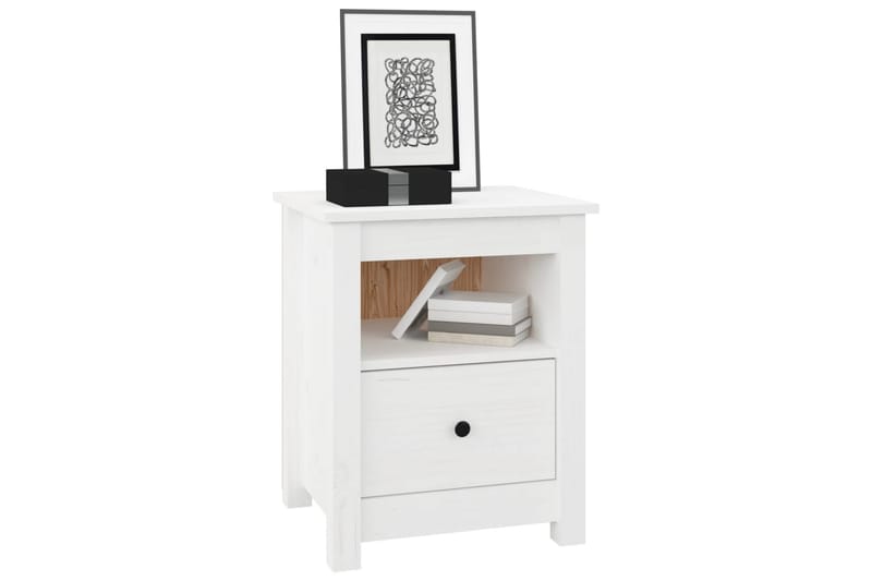 beBasic sengeborde 2 stk. 40x35x49 cm massivt fyrretræ hvid - Hvid - Møbler - Borde - Aflastningsbord - Sengebord