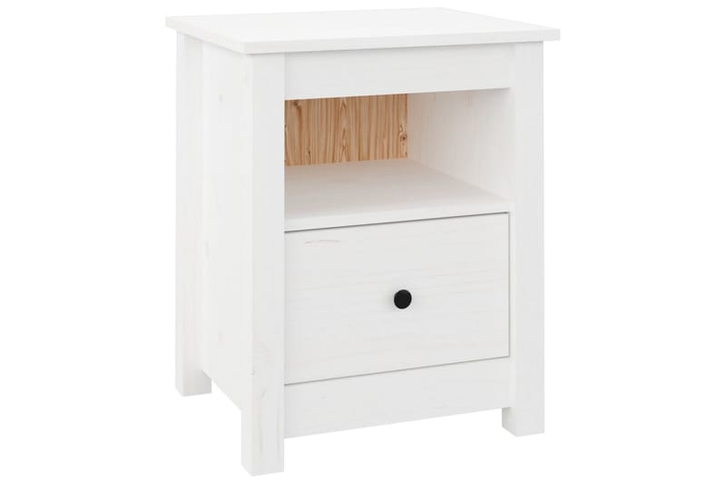 beBasic sengeborde 2 stk. 40x35x49 cm massivt fyrretræ hvid - Hvid - Møbler - Borde - Aflastningsbord - Sengebord