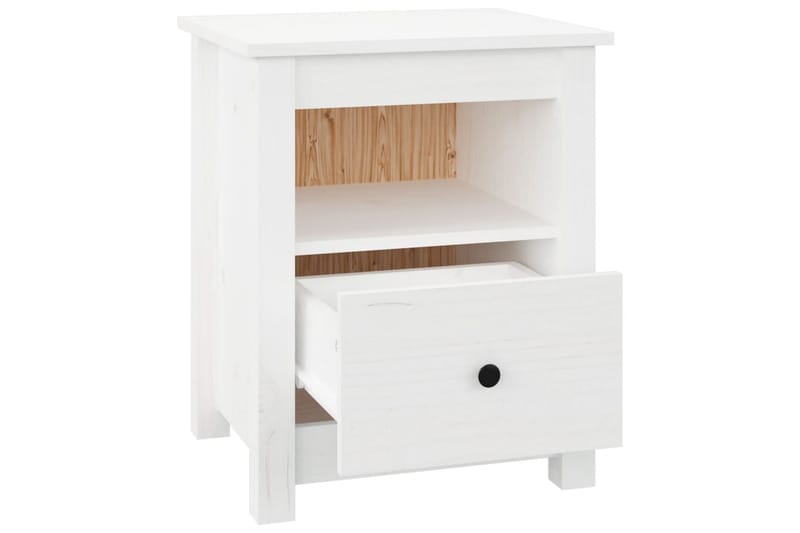 beBasic sengeborde 2 stk. 40x35x49 cm massivt fyrretræ hvid - Hvid - Møbler - Borde - Aflastningsbord - Sengebord