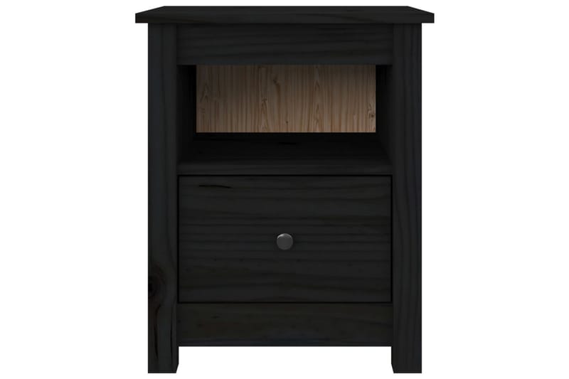 beBasic sengeborde 2 stk. 40x35x49 cm massivt fyrretræ sort - Sort - Møbler - Borde - Aflastningsbord - Sengebord
