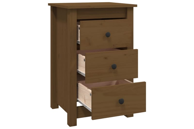 beBasic sengeborde 2 stk. 40x35x61,5 cm massivt fyrretræ gyldenbrun - Brun - Møbler - Borde - Aflastningsbord - Sengebord