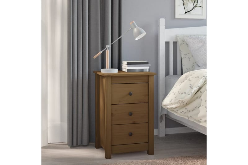 beBasic sengeborde 2 stk. 40x35x61,5 cm massivt fyrretræ gyldenbrun - Brun - Møbler - Borde - Aflastningsbord - Sengebord