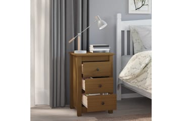 beBasic sengeborde 2 stk. 40x35x61,5 cm massivt fyrretræ gyldenbrun - Brun - Møbler - Borde - Aflastningsbord - Sengebord