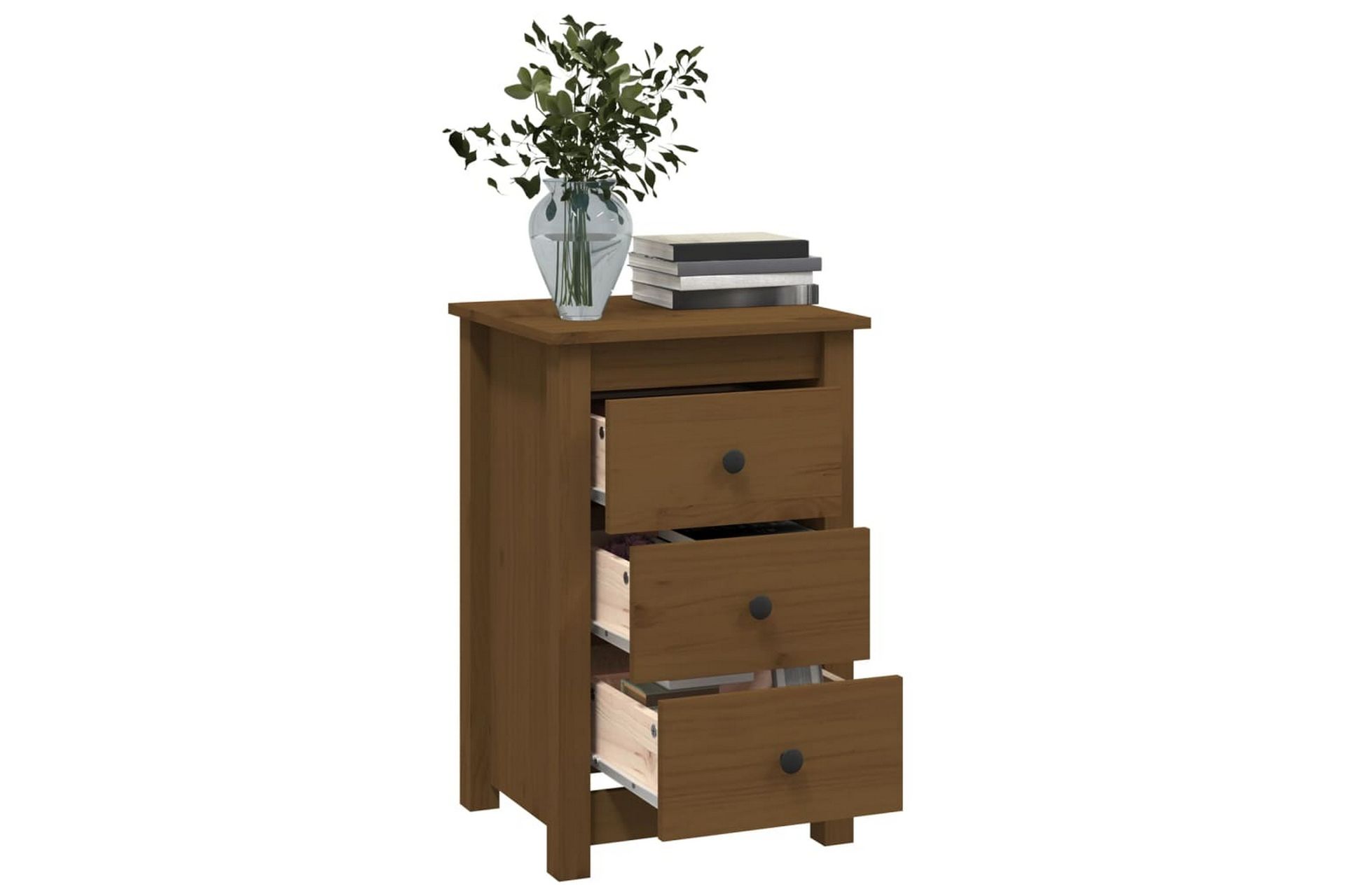 beBasic sengeborde 2 stk. 40x35x61,5 cm massivt fyrretræ gyldenbrun - Brun - Møbler - Borde - Aflastningsbord - Sengebord