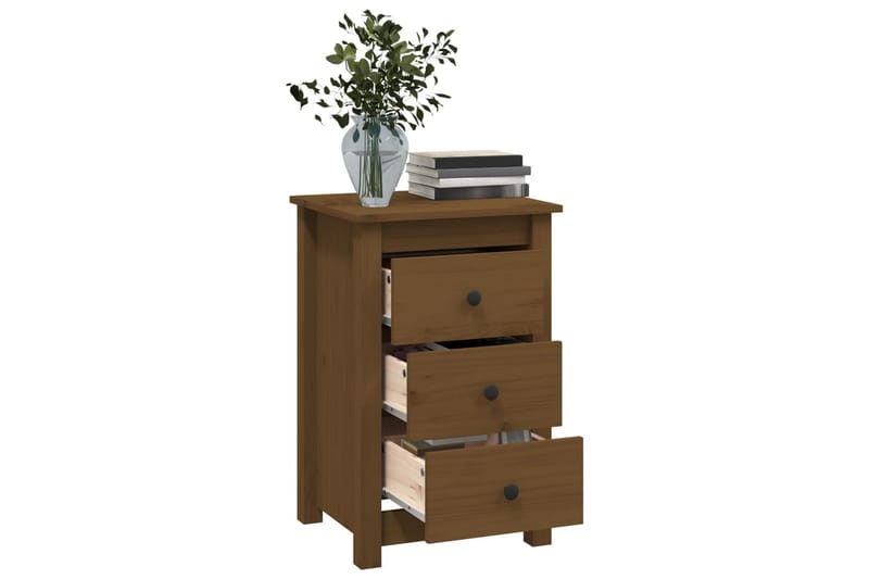 beBasic sengeborde 2 stk. 40x35x61,5 cm massivt fyrretræ gyldenbrun - Brun - Møbler - Borde - Aflastningsbord - Sengebord