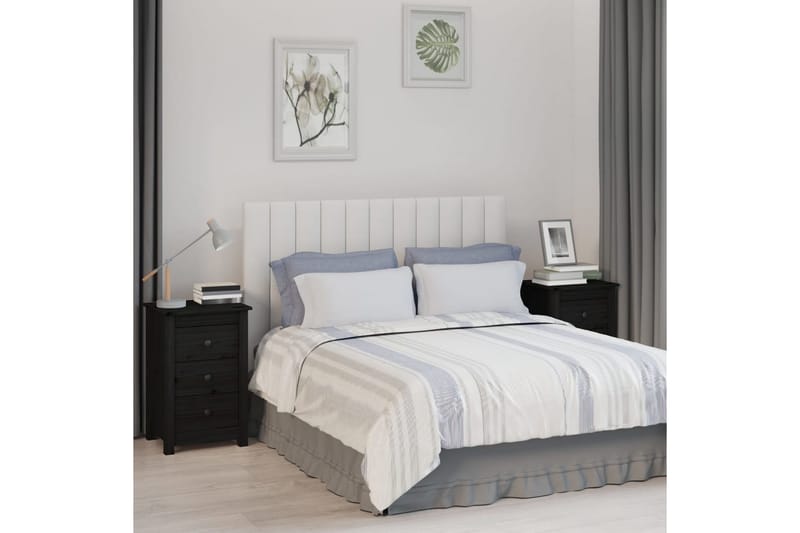 beBasic sengeborde 2 stk. 40x35x61,5 cm massivt fyrretræ sort - Sort - Møbler - Borde - Aflastningsbord - Sengebord