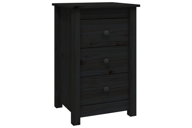 beBasic sengeborde 2 stk. 40x35x61,5 cm massivt fyrretræ sort - Sort - Møbler - Borde - Aflastningsbord - Sengebord
