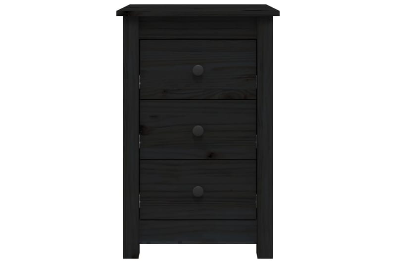 beBasic sengeborde 2 stk. 40x35x61,5 cm massivt fyrretræ sort - Sort - Møbler - Borde - Aflastningsbord - Sengebord
