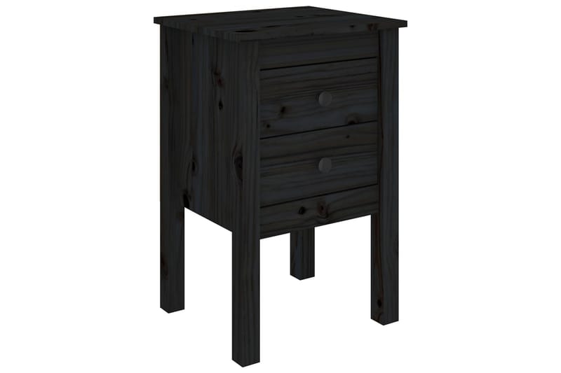 beBasic sengeborde 2 stk. 40x35x61,5 cm massivt fyrretræ sort - Sort - Møbler - Borde - Aflastningsbord - Sengebord