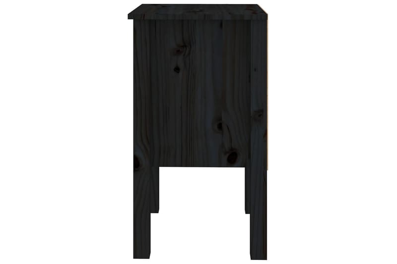 beBasic sengeborde 2 stk. 40x35x61,5 cm massivt fyrretræ sort - Sort - Møbler - Borde - Aflastningsbord - Sengebord