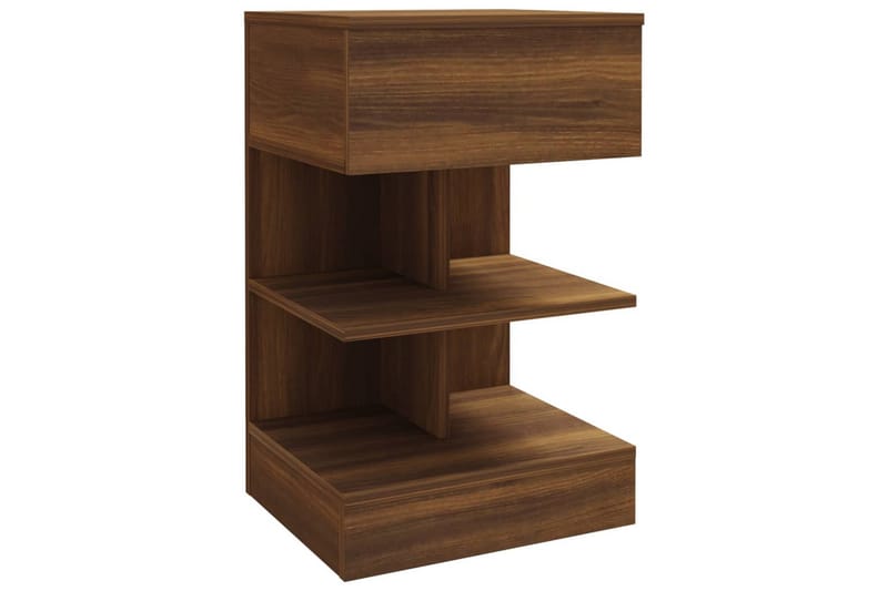 beBasic sengeborde 2 stk. 40x35x65 cm konstrueret træ brunt egetræ - Brun - Møbler - Borde - Aflastningsbord - Sengebord