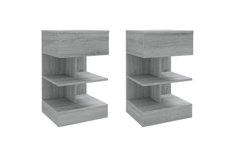 beBasic sengeborde 2 stk. 40x35x65 cm konstrueret træ grå sonoma-eg - GrÃ¥ - Møbler - Borde - Aflastningsbord - Sengebord