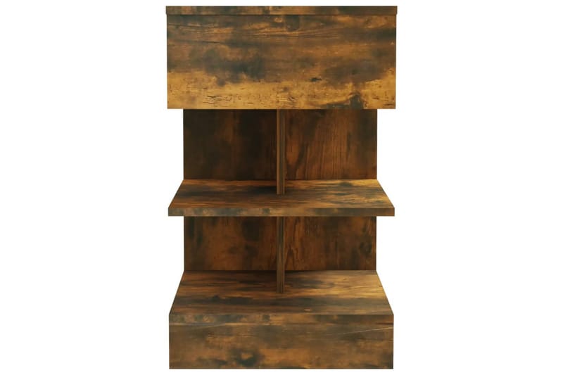 beBasic sengeborde 2 stk. 40x35x65 cm konstrueret træ røget egetræ - Brun - Møbler - Borde - Aflastningsbord - Sengebord