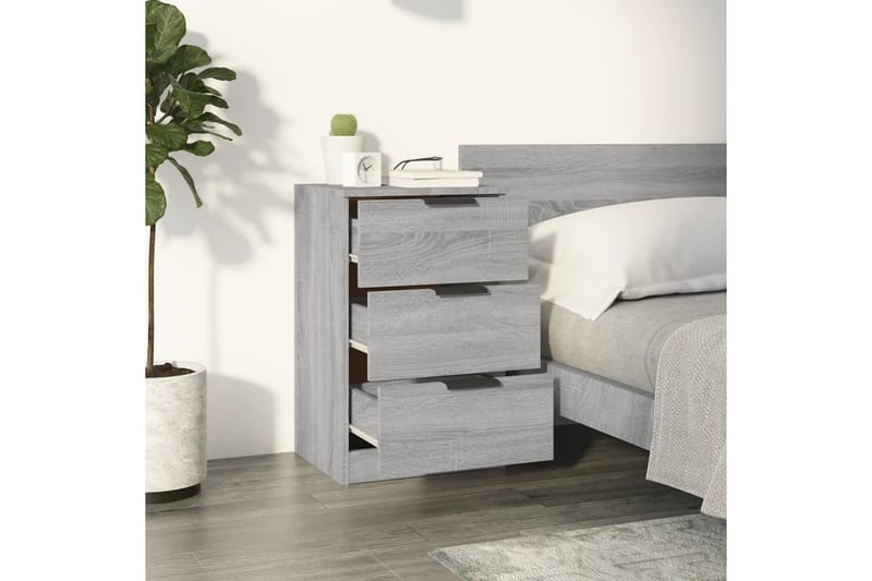 beBasic sengeborde 2 stk. 40x36x65 cm grå sonoma-eg - GrÃ¥ - Møbler - Borde - Aflastningsbord - Sengebord