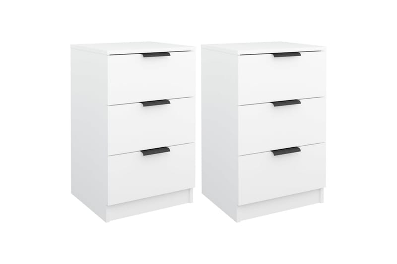 beBasic sengeborde 2 stk. 40x36x65 cm hvid - Hvid - Møbler - Borde - Aflastningsbord - Sengebord