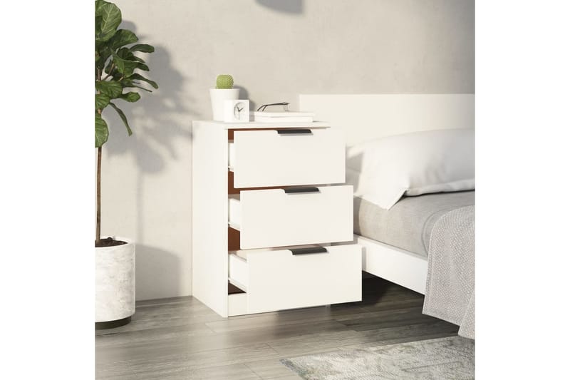 beBasic sengeborde 2 stk. 40x36x65 cm hvid - Hvid - Møbler - Borde - Aflastningsbord - Sengebord