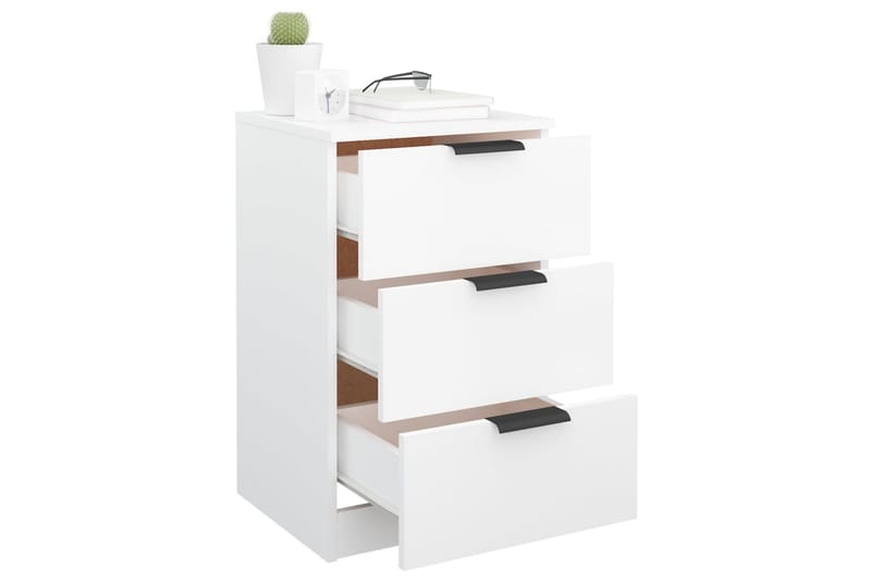 beBasic sengeborde 2 stk. 40x36x65 cm hvid - Hvid - Møbler - Borde - Aflastningsbord - Sengebord