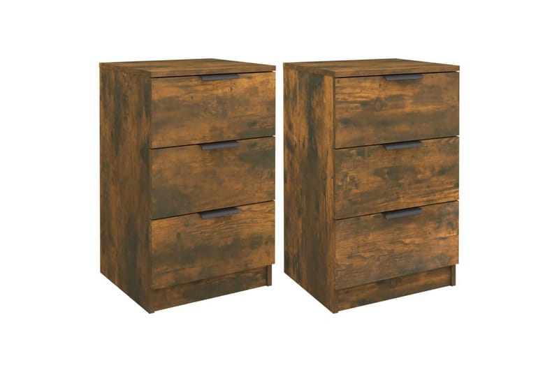 beBasic sengeborde 2 stk. 40x36x65 cm røget egetræsfarve - Brun - Møbler - Borde - Aflastningsbord - Sengebord