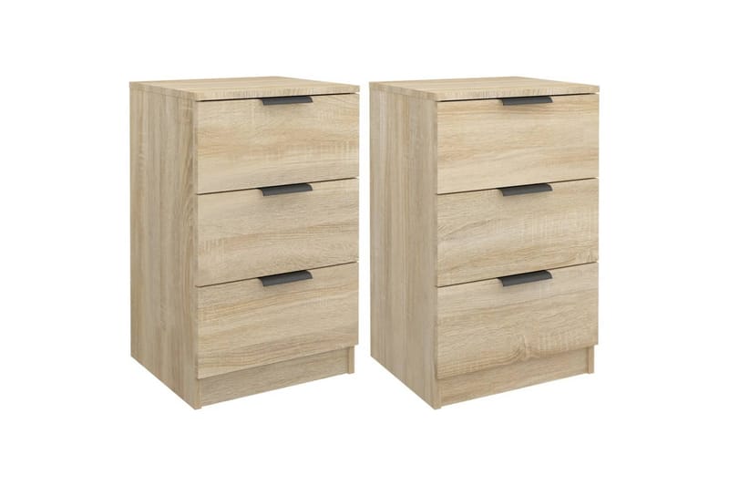 beBasic sengeborde 2 stk. 40x36x65 cm sonoma-eg - Brun - Møbler - Borde - Aflastningsbord - Sengebord