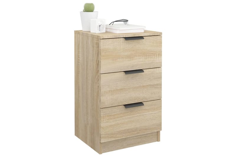 beBasic sengeborde 2 stk. 40x36x65 cm sonoma-eg - Brun - Møbler - Borde - Aflastningsbord - Sengebord