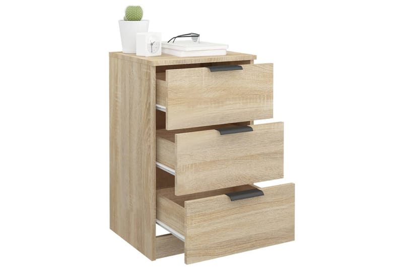 beBasic sengeborde 2 stk. 40x36x65 cm sonoma-eg - Brun - Møbler - Borde - Aflastningsbord - Sengebord