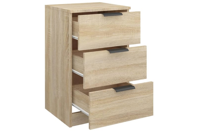 beBasic sengeborde 2 stk. 40x36x65 cm sonoma-eg - Brun - Møbler - Borde - Aflastningsbord - Sengebord