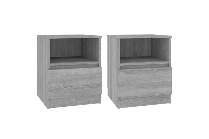 beBasic sengeborde 2 stk. 40x40x50 cm konstrueret træ grå sonoma-eg - GrÃ¥ - Møbler - Borde - Aflastningsbord - Sengebord
