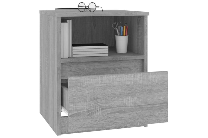 beBasic sengeborde 2 stk. 40x40x50 cm konstrueret træ grå sonoma-eg - GrÃ¥ - Sengebord