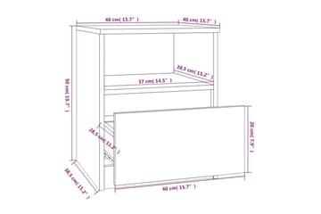 beBasic sengeborde 2 stk. 40x40x50 cm konstrueret træ røget egetræ - Brun - Møbler - Borde - Aflastningsbord - Sengebord