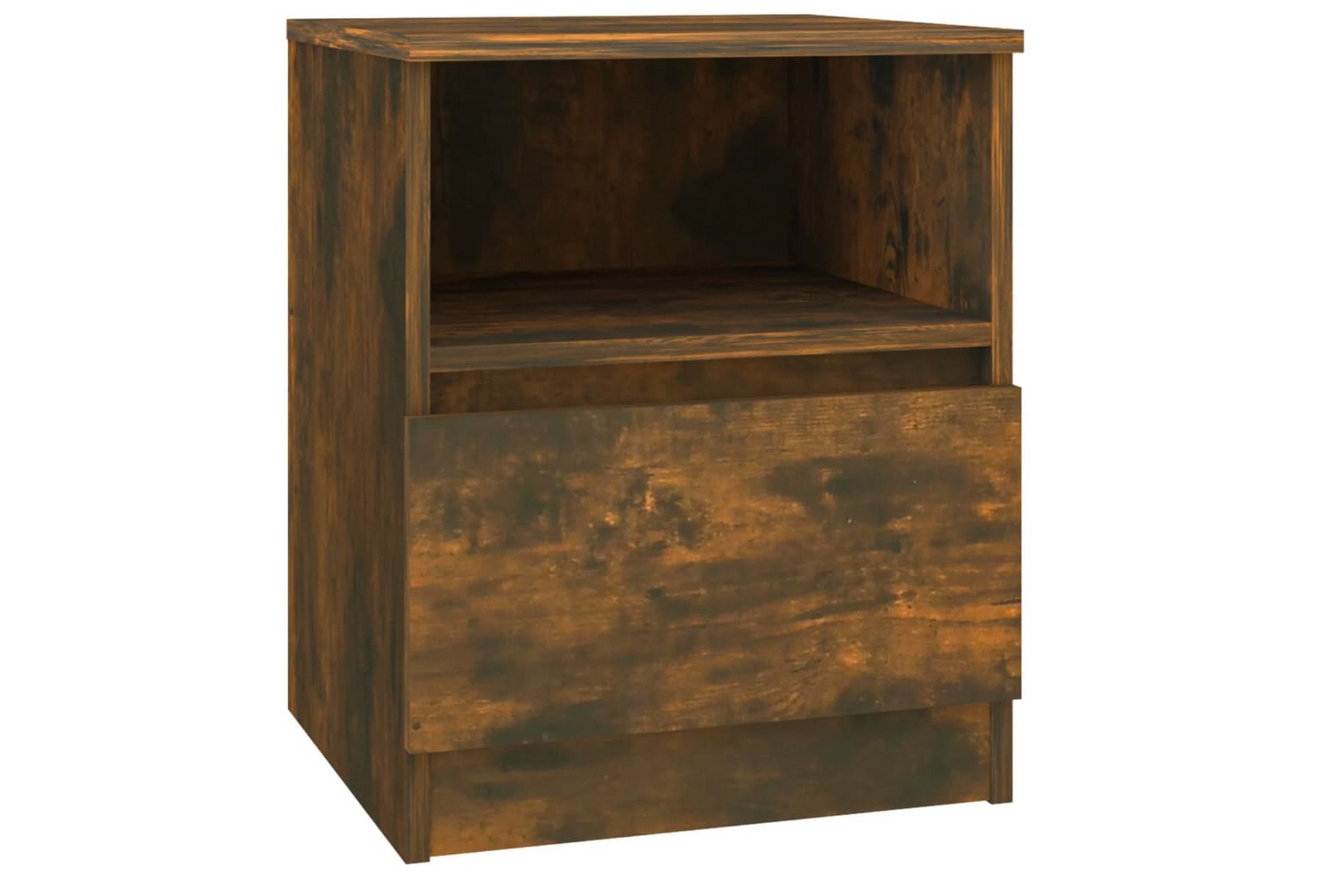 beBasic sengeborde 2 stk. 40x40x50 cm konstrueret træ røget egetræ - Brun - Møbler - Borde - Aflastningsbord - Sengebord