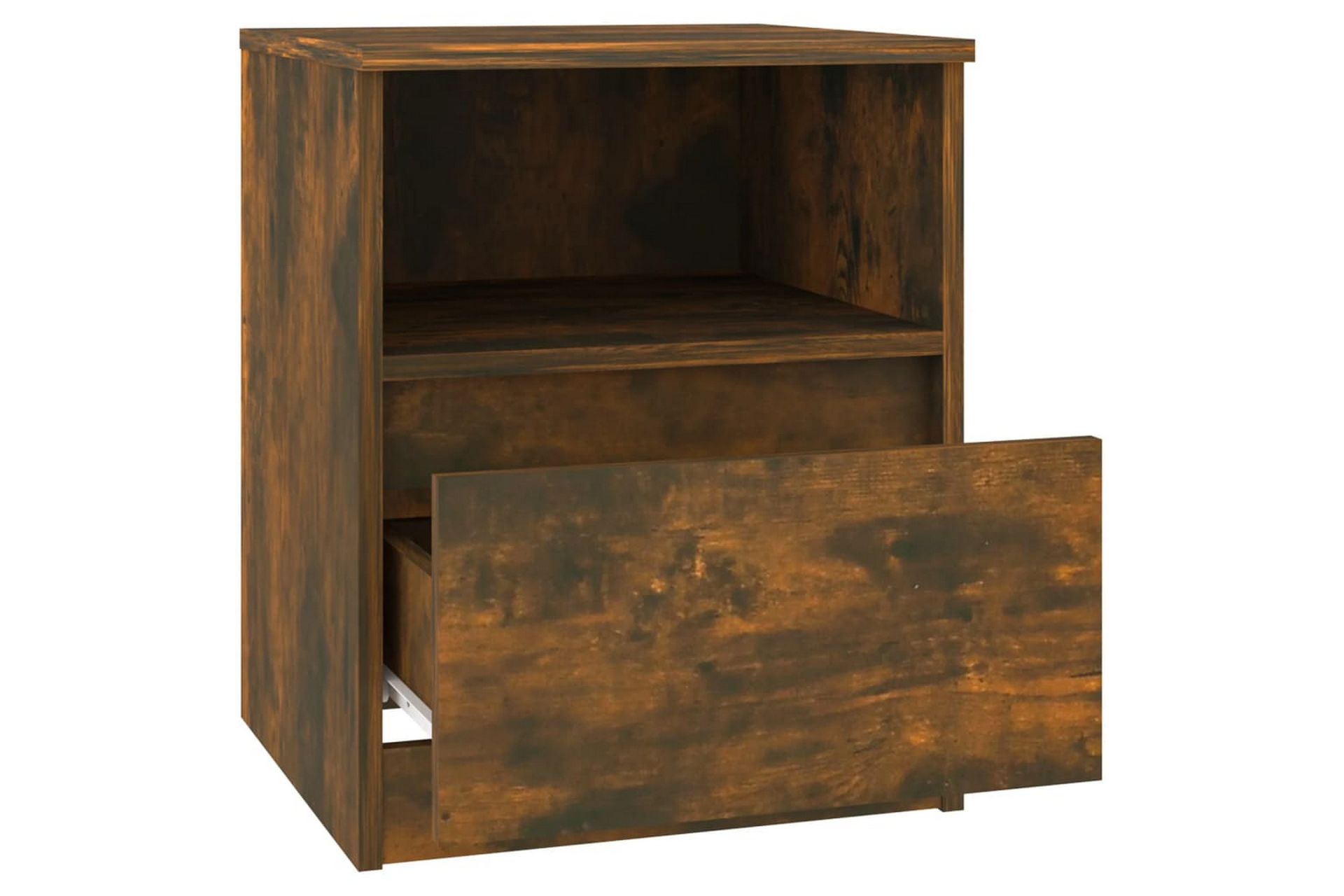 beBasic sengeborde 2 stk. 40x40x50 cm konstrueret træ røget egetræ - Brun - Møbler - Borde - Aflastningsbord - Sengebord