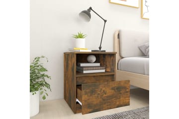 beBasic sengeborde 2 stk. 40x40x50 cm konstrueret træ røget egetræ - Brun - Møbler - Borde - Aflastningsbord - Sengebord