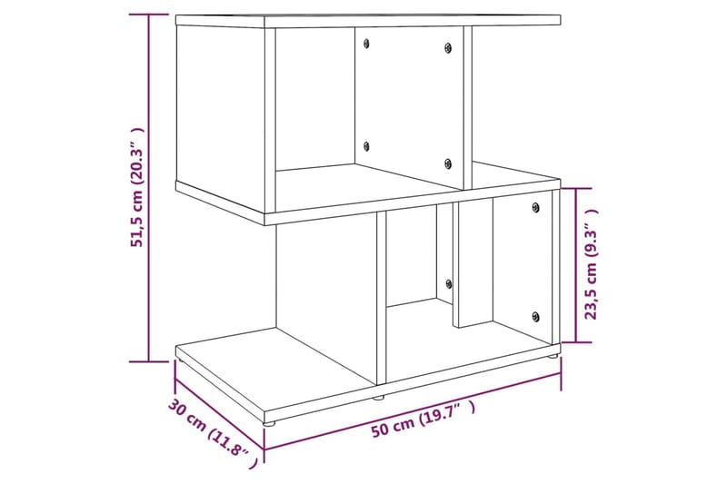 beBasic sengeborde 2 stk. 50x30x51,5 cm konstrueret træ grå sonoma-eg - GrÃ¥ - Sengebord