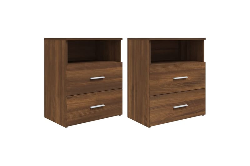 beBasic sengeborde 2 stk. 50x32x60 cm brun egetræsfarve - Brun - Møbler - Borde - Aflastningsbord - Sengebord