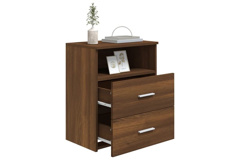 beBasic sengeborde 2 stk. 50x32x60 cm brun egetræsfarve - Brun - Møbler - Borde - Aflastningsbord - Sengebord