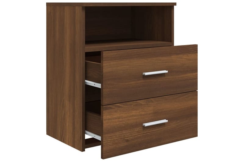 beBasic sengeborde 2 stk. 50x32x60 cm brun egetræsfarve - Brun - Møbler - Borde - Aflastningsbord - Sengebord