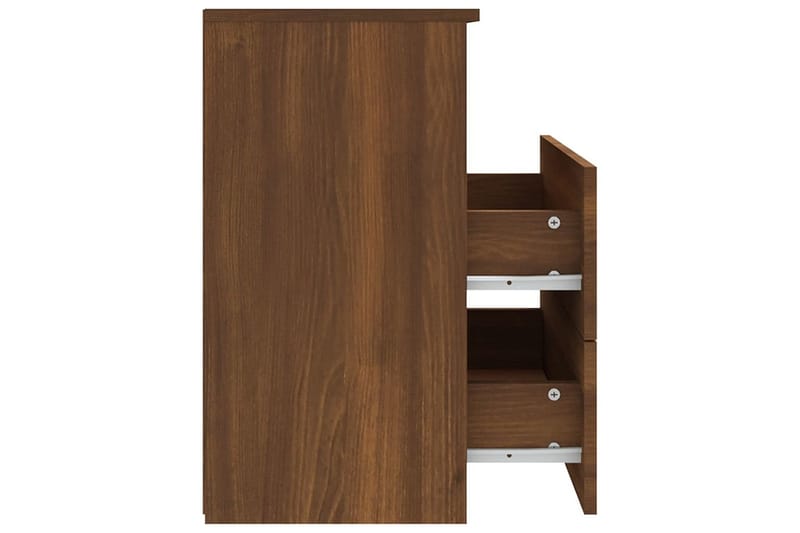 beBasic sengeborde 2 stk. 50x32x60 cm brun egetræsfarve - Brun - Møbler - Borde - Aflastningsbord - Sengebord