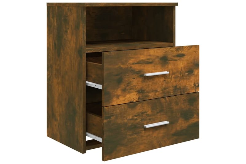beBasic sengeborde 2 stk. 50x32x60 cm røget egetræsfinish - Brun - Møbler - Borde - Aflastningsbord - Sengebord