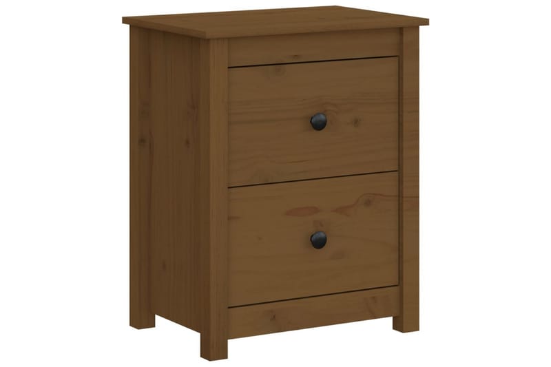 beBasic sengeborde 2 stk. 50x35x61,5 cm massivt fyrretræ gyldenbrun - Brun - Sengebord