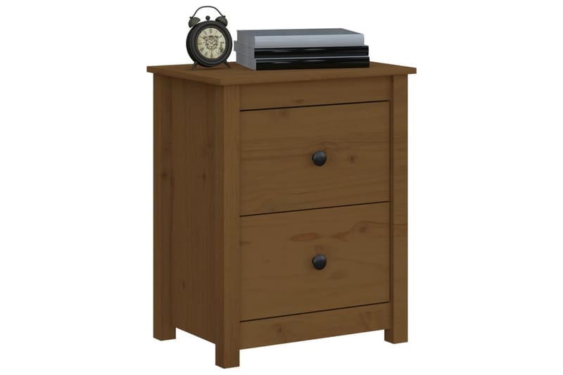 beBasic sengeborde 2 stk. 50x35x61,5 cm massivt fyrretræ gyldenbrun - Brun - Møbler - Borde - Aflastningsbord - Sengebord