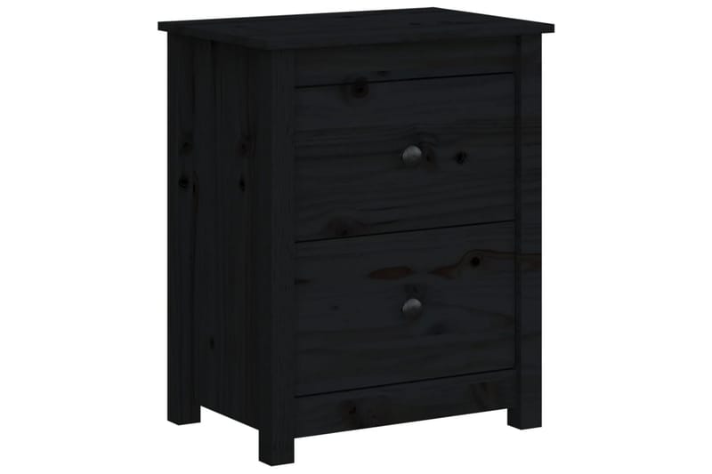 beBasic sengeborde 2 stk. 50x35x61,5 cm massivt fyrretræ sort - Sort - Møbler - Borde - Aflastningsbord - Sengebord
