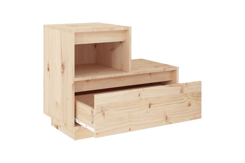 beBasic sengeborde 2 stk. 60x34x51 cm massivt fyrretræ - Brun - Sengebord