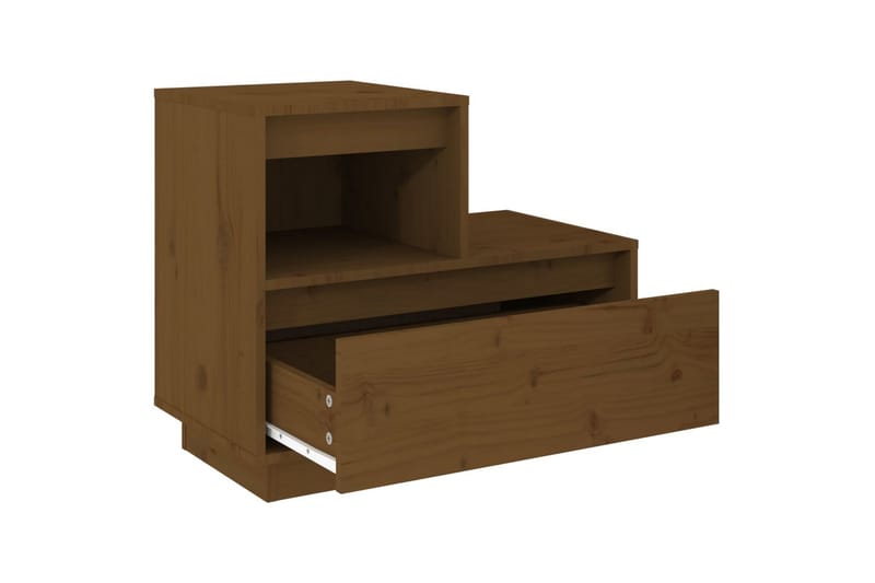 beBasic sengeborde 2 stk. 60x34x51 cm massivt fyrretræ gyldenbrun - Brun - Sengebord