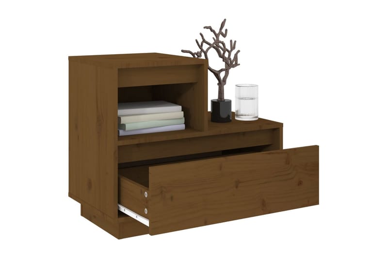 beBasic sengeborde 2 stk. 60x34x51 cm massivt fyrretræ gyldenbrun - Brun - Møbler - Borde - Aflastningsbord - Sengebord