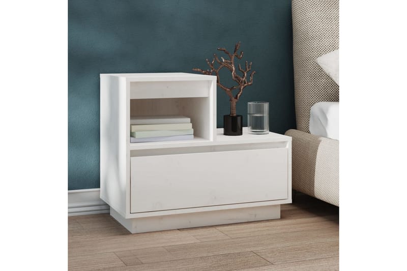 beBasic sengeborde 2 stk. 60x34x51 cm massivt fyrretræ hvid - Hvid - Møbler - Borde - Aflastningsbord - Sengebord