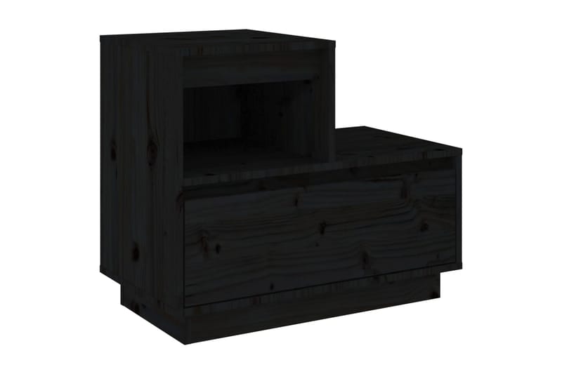 beBasic sengeborde 2 stk. 60x34x51 cm massivt fyrretræ sort - Sort - Møbler - Borde - Aflastningsbord - Sengebord